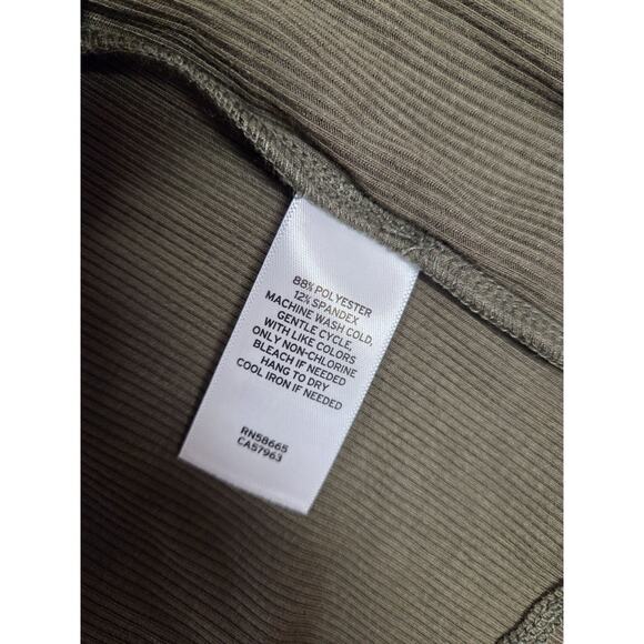 BP NWT Ribbed Soft Flowy Long Sleeve Thin Stretch Dress Size Small Olive Green - Picture 4 of 5